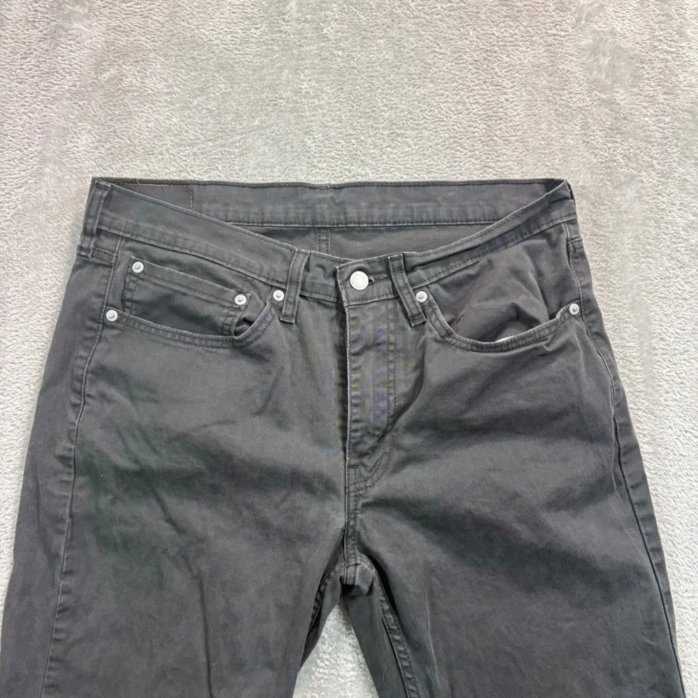 Levi's 514 Straight Fit Pants Mens 34x32 Charcoal Gray Twill Cotton